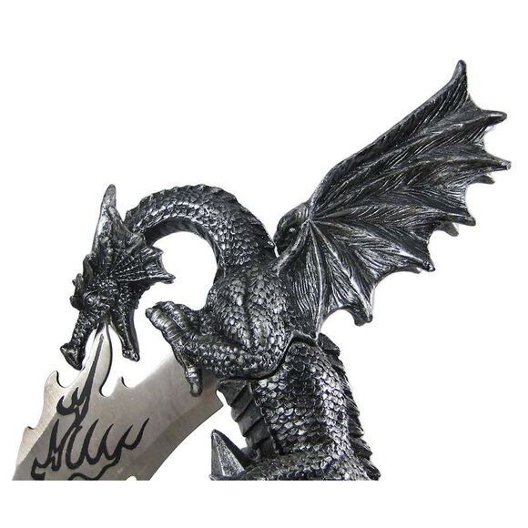 Wicked Fire-Breathing Dragon Knife Holder with Menacing-Looking Dagger - Picture 3 of 7